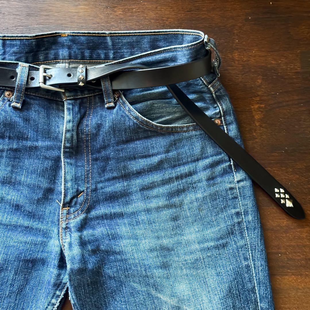 k*1様 スタッズナローベルトミリタリmx23mm 32inch125cm