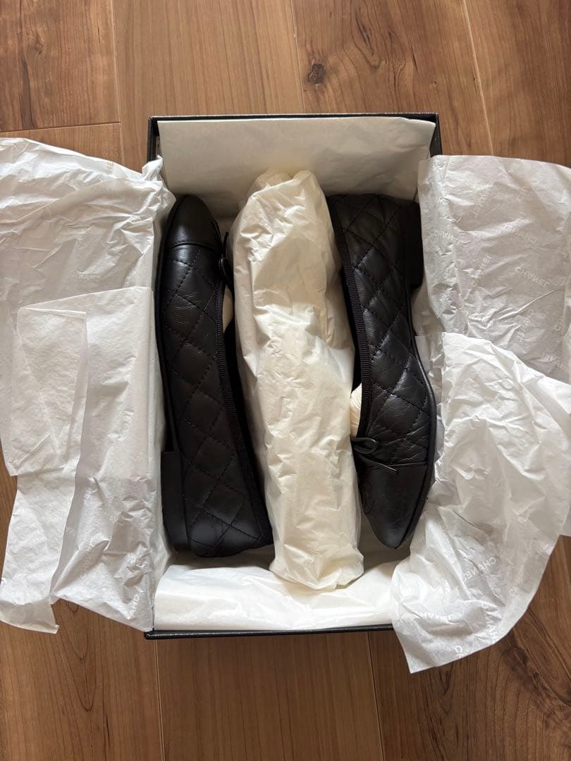 美品【CHANEL シャネル】バレリーナ 35.5(22.5センチ) 保存袋付