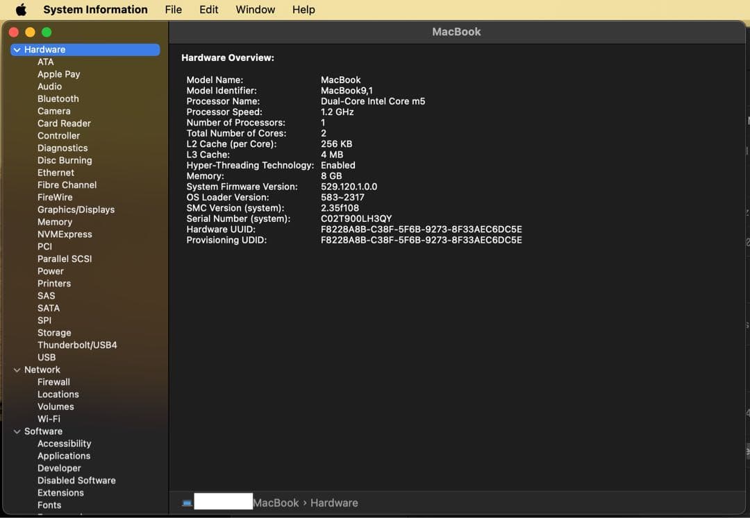 MacBook本体 MacBook Retina A1534 Early2016 m5/8/512