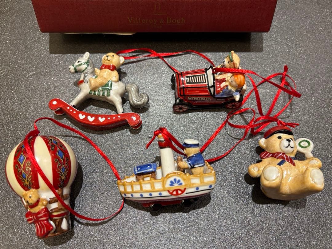 【レア箱付き】ビレロイ＆ボッホ　クリスマスオーナメント　クマ　5個セット