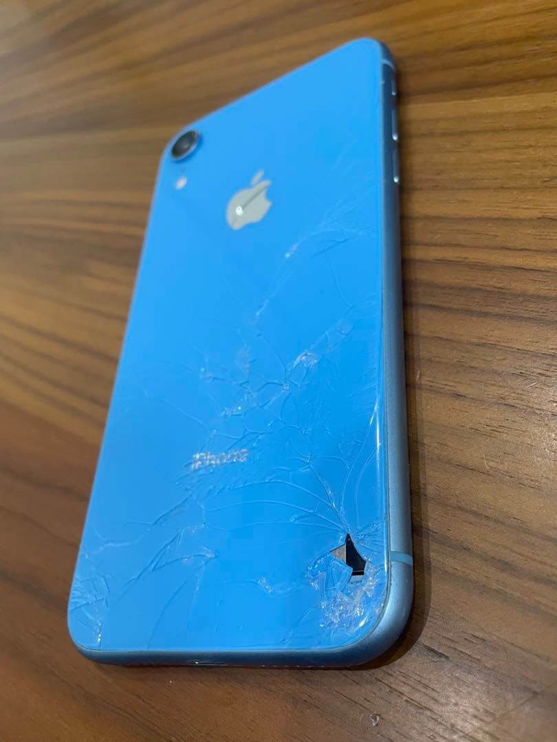 iPhoneXR 128GB ブルー　画面・背面割れあり