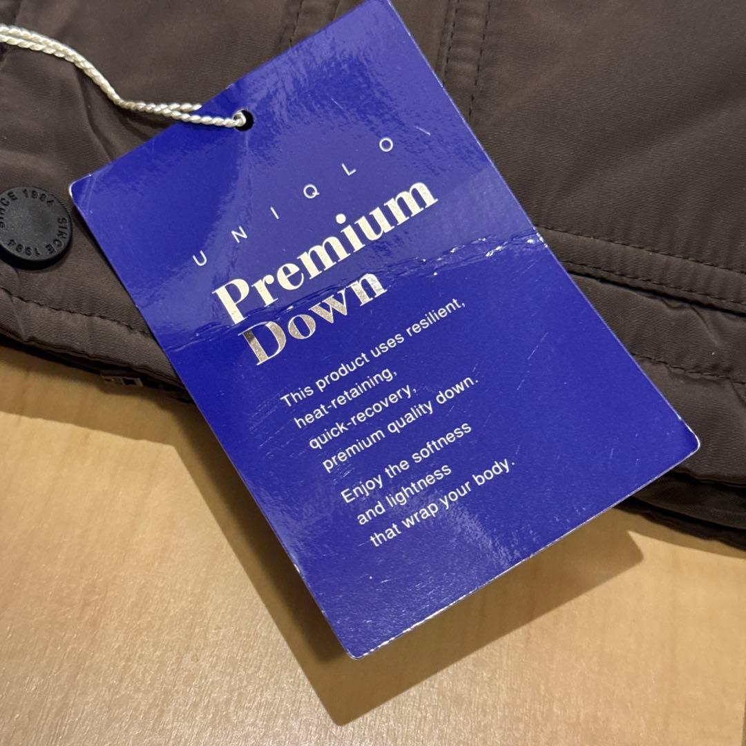 新品 ユニクロ プレミアム ダウンジャケット Sサイズ 茶 ブラウンY2K