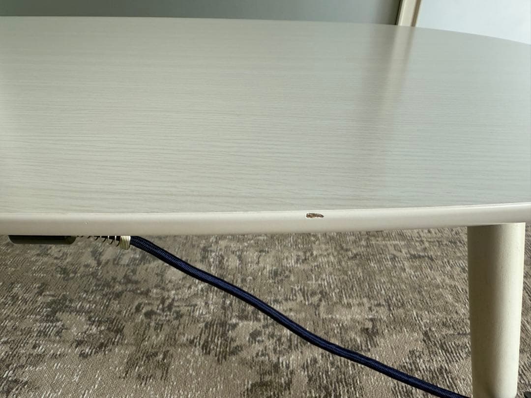 送料込み折脚楕円形カジュアルこたつ カルミナ950 ホワイト