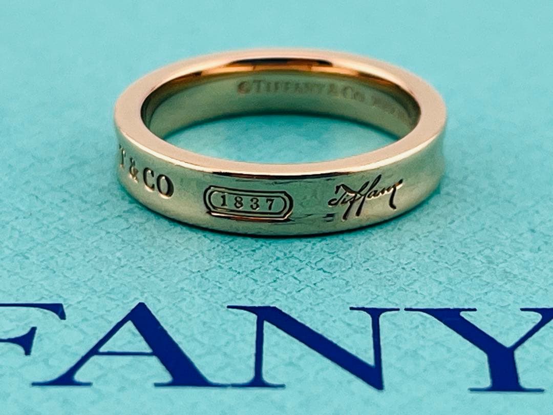 c947 美品　ティファニー　1837 ルベドメタル　ナロー　リング　約11号
