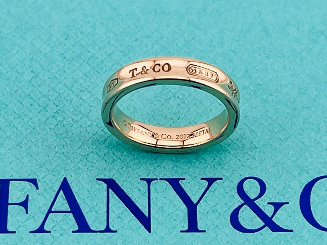 c947 美品　ティファニー　1837 ルベドメタル　ナロー　リング　約11号