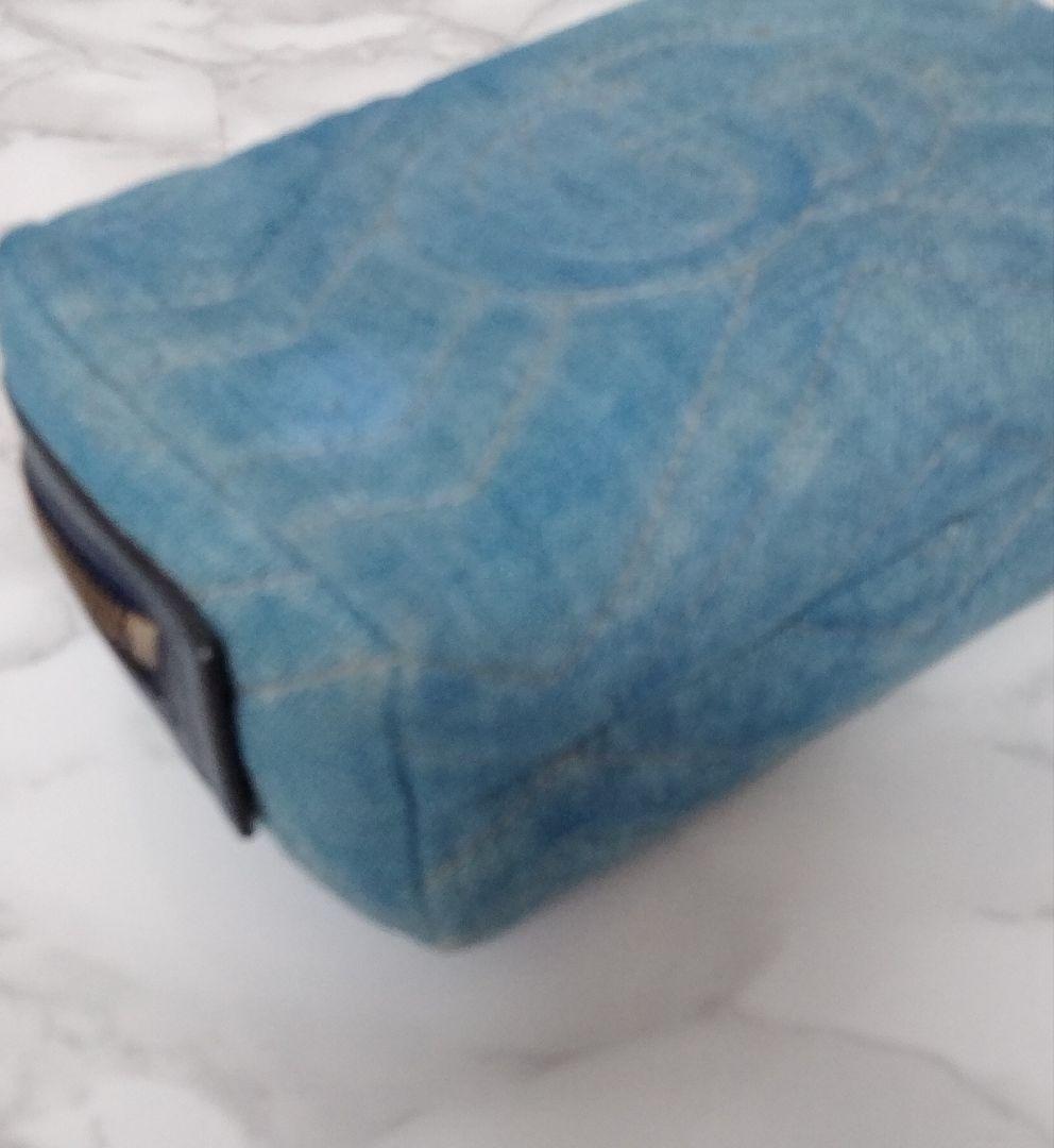 GUCCI グッチ GGマーモント デニム ポーチ パールロゴ