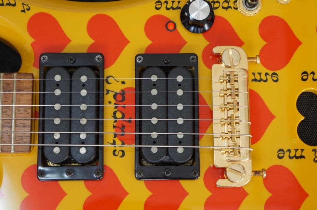 hide イエローハート Jr YH-JR Burny アンプ内蔵 ミニギター