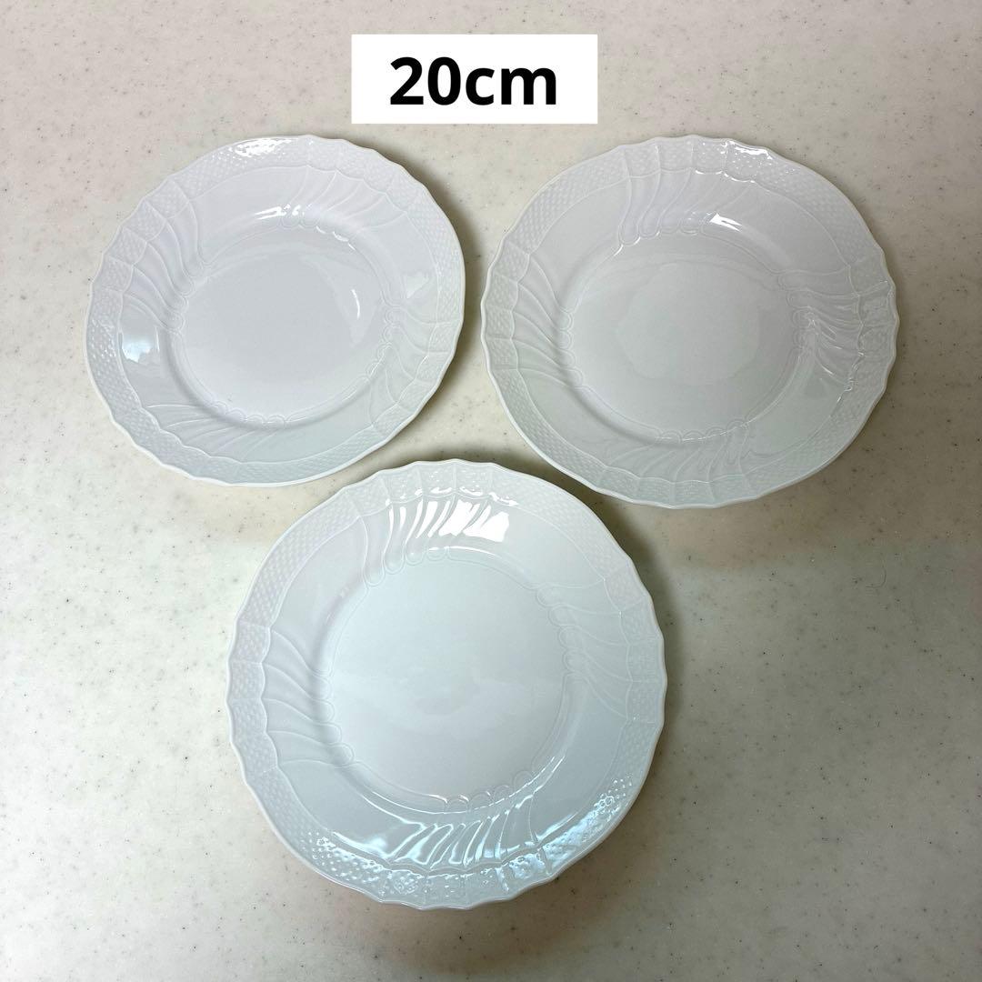 【美品】リチャードジノリ　ベッキオホワイト　デザートプレート　20cm×3枚