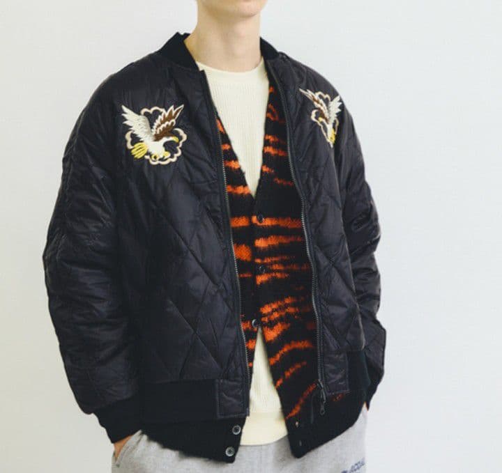 【未使用値下げ不可】TAION スカジャンダウン 黒 XL 鷲×龍 リバーシブル