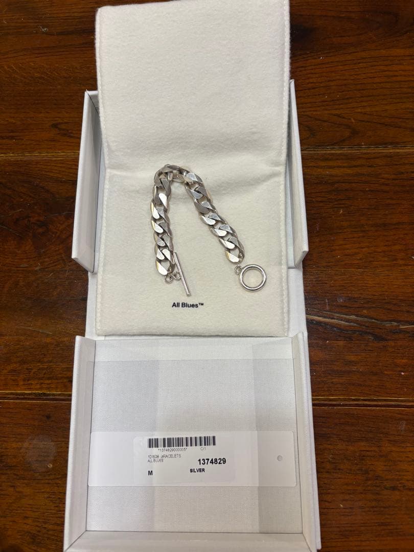 ALL BLUES モトシルバーブレスレット Ｍサイズ