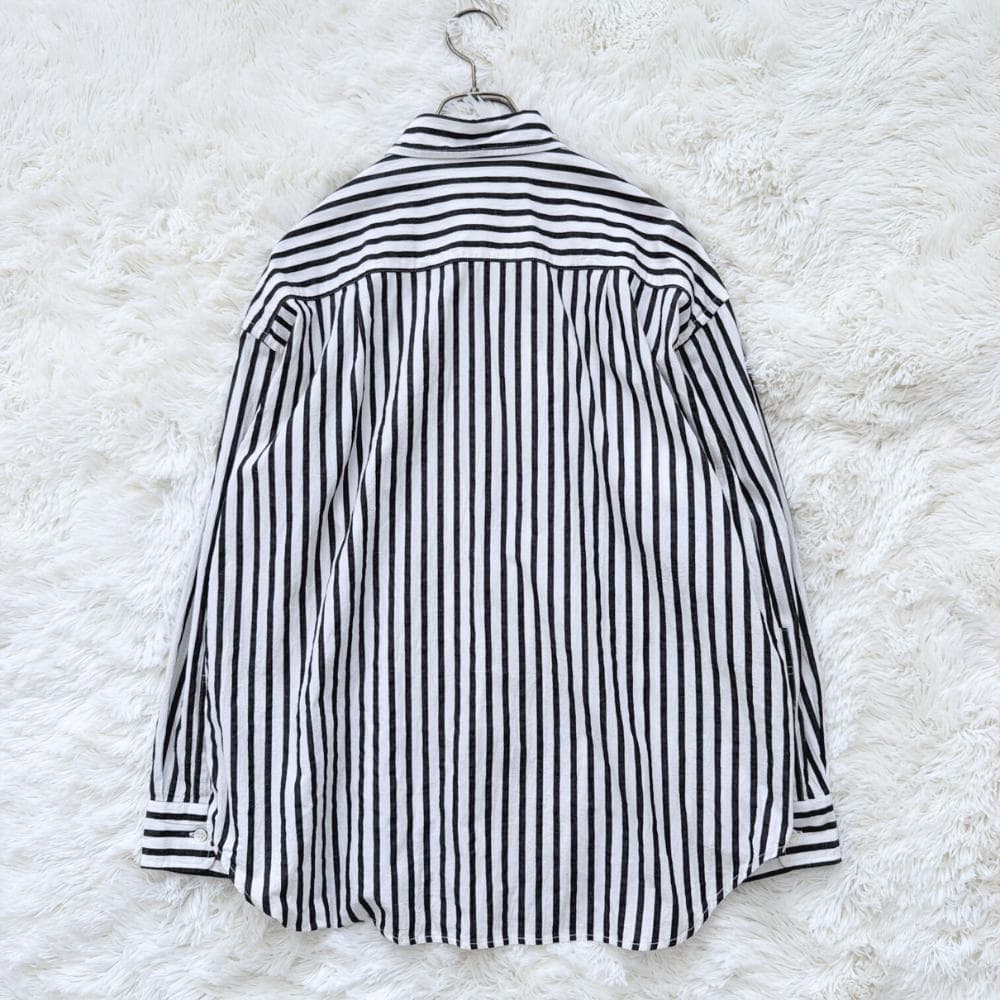 25SS　フレームワーク　コットンストライプレギュラーカラーシャツ　ホワイト