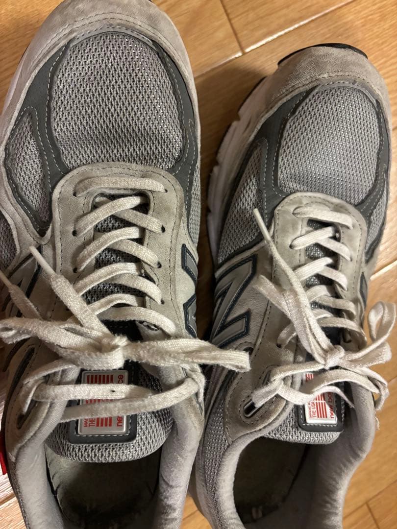 New Balance 990v4 グレー スニーカー　赤タグ