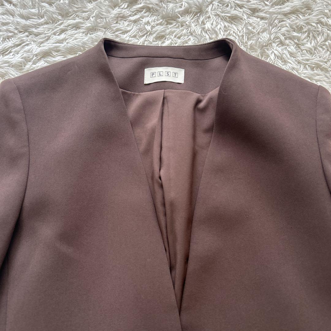 プラステ　トリアセブレンド セットアップ ノーカラー　パンツ　23AW ブラウン