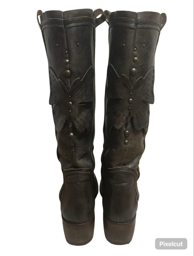 マナ MANA バタフライカッティングロングブーツ