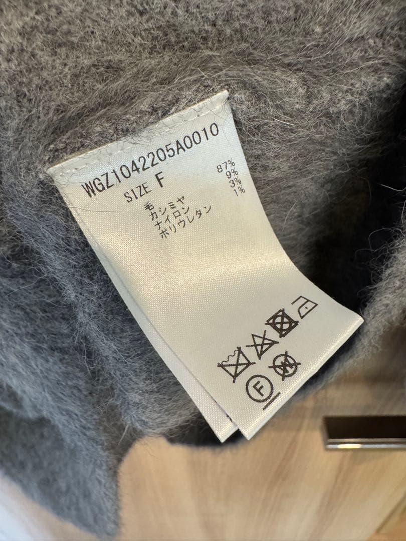 Whim Gazette カシミヤ混クルーネックファーニット美品