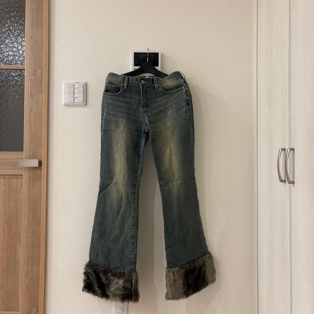 LAGUAGEM FAUX FUR フレアデニム