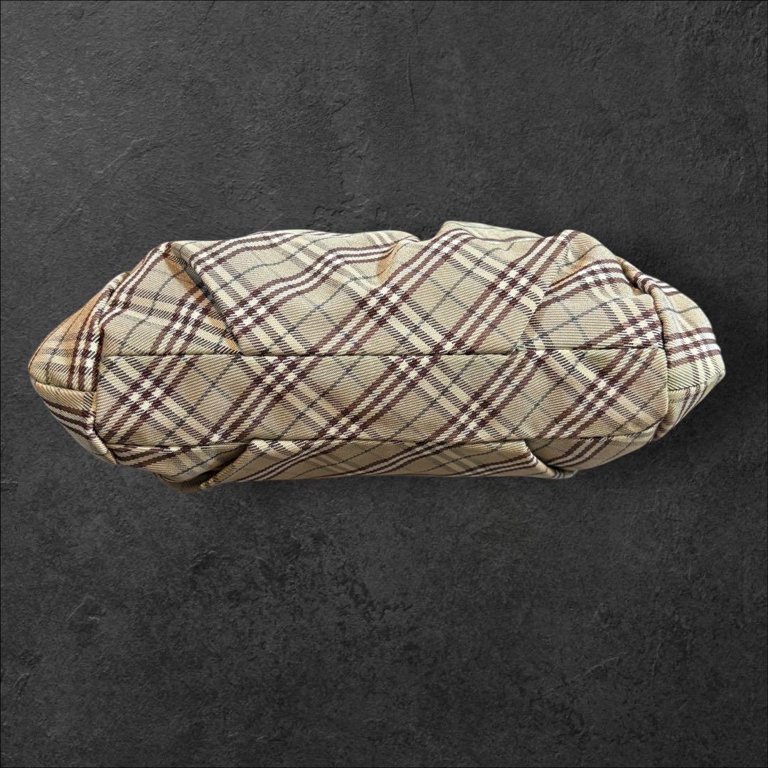 【極美品】バーバリーブルーレーベル がま口ポーチ ホースロゴ ノバチェック 茶