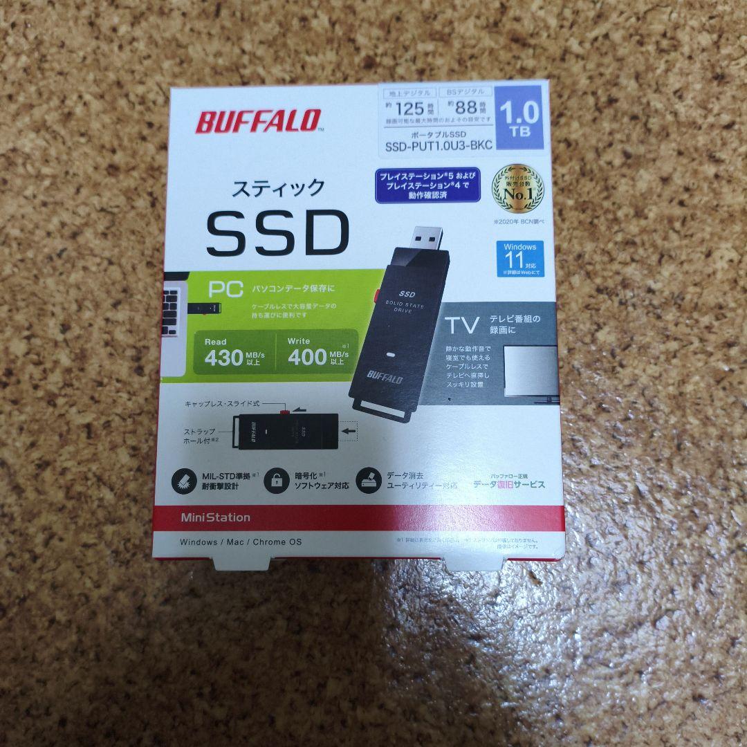 外付けハードディスク・ドライブ BUFFALO SSD 1.0TB SSD-PUT1.0U3-BKC