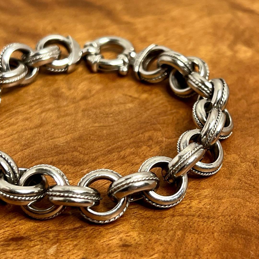 イタリア ヴィンテージ シルバー デザインリンク ブレスレット ITALY925