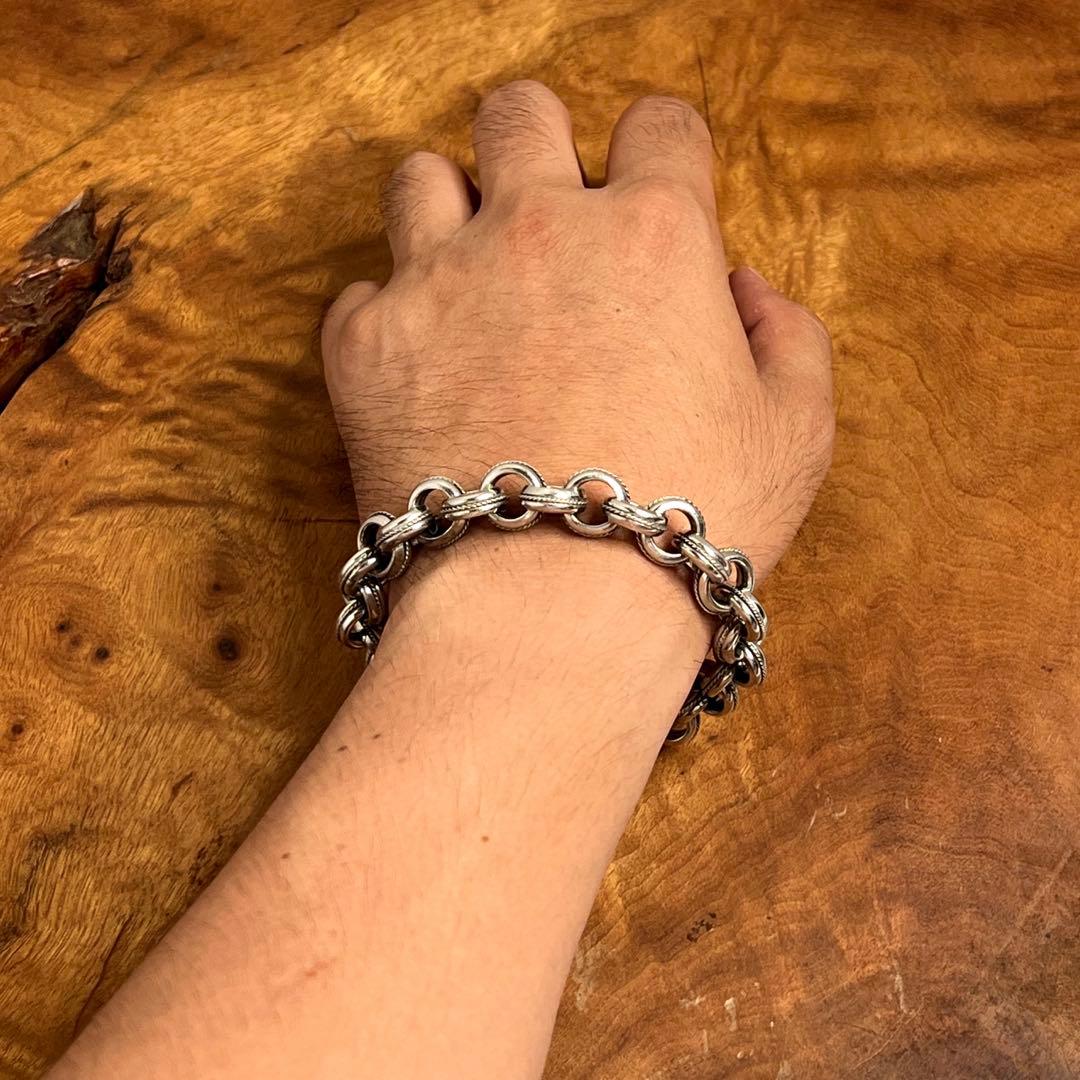 イタリア ヴィンテージ シルバー デザインリンク ブレスレット ITALY925