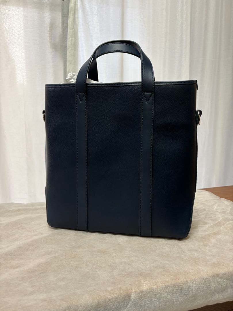 ユナイテッドアローズ別注YUKINO ネイビー レザー トートバッグ