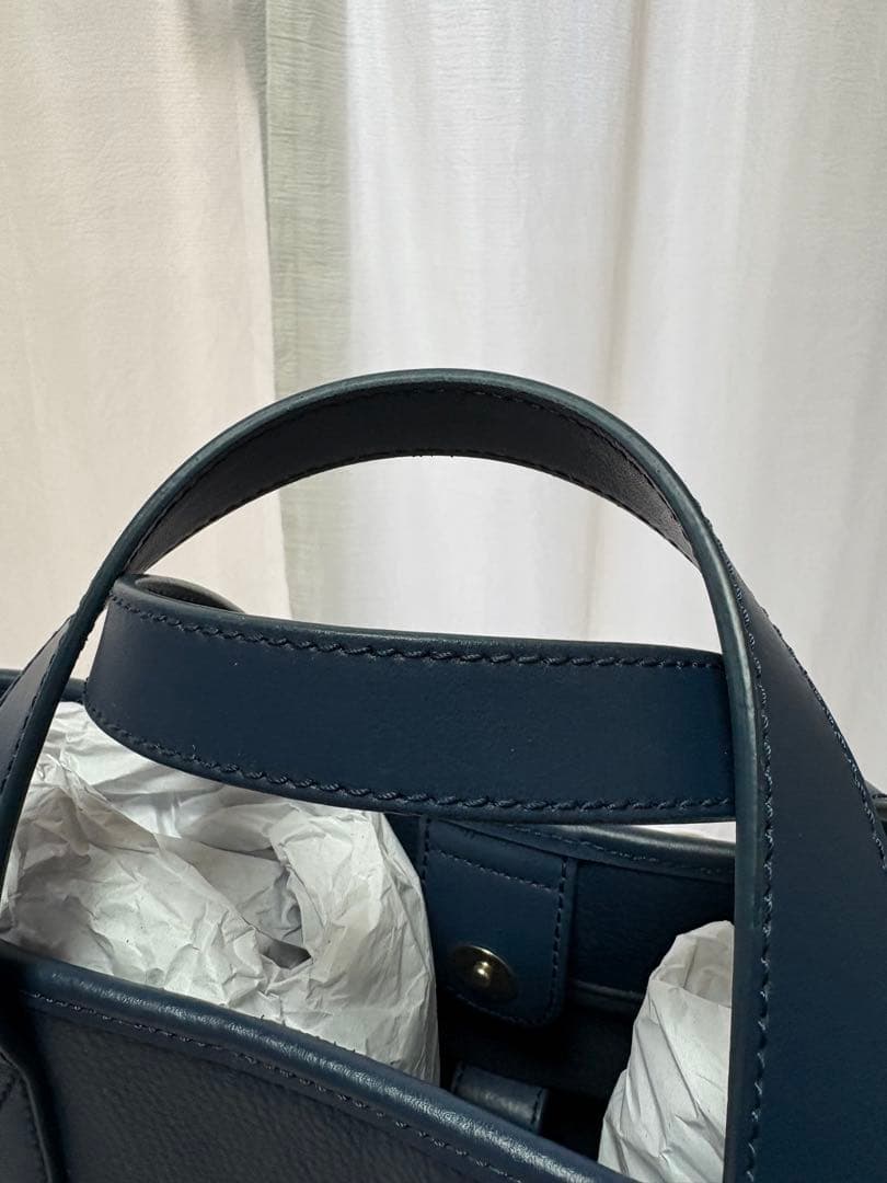 ユナイテッドアローズ別注YUKINO ネイビー レザー トートバッグ