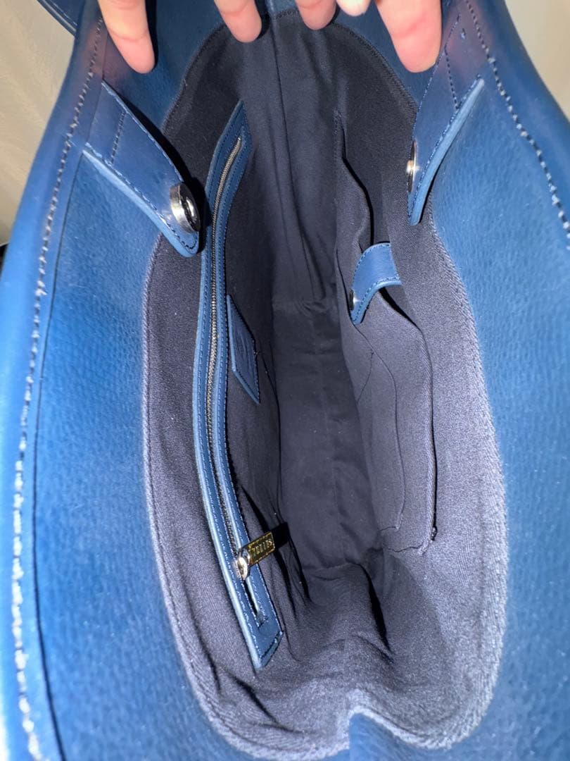 ユナイテッドアローズ別注YUKINO ネイビー レザー トートバッグ