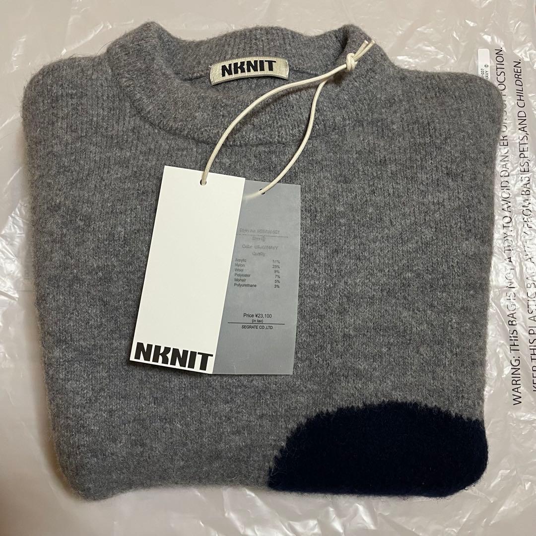 nknit ハートモチーフニット グレー
