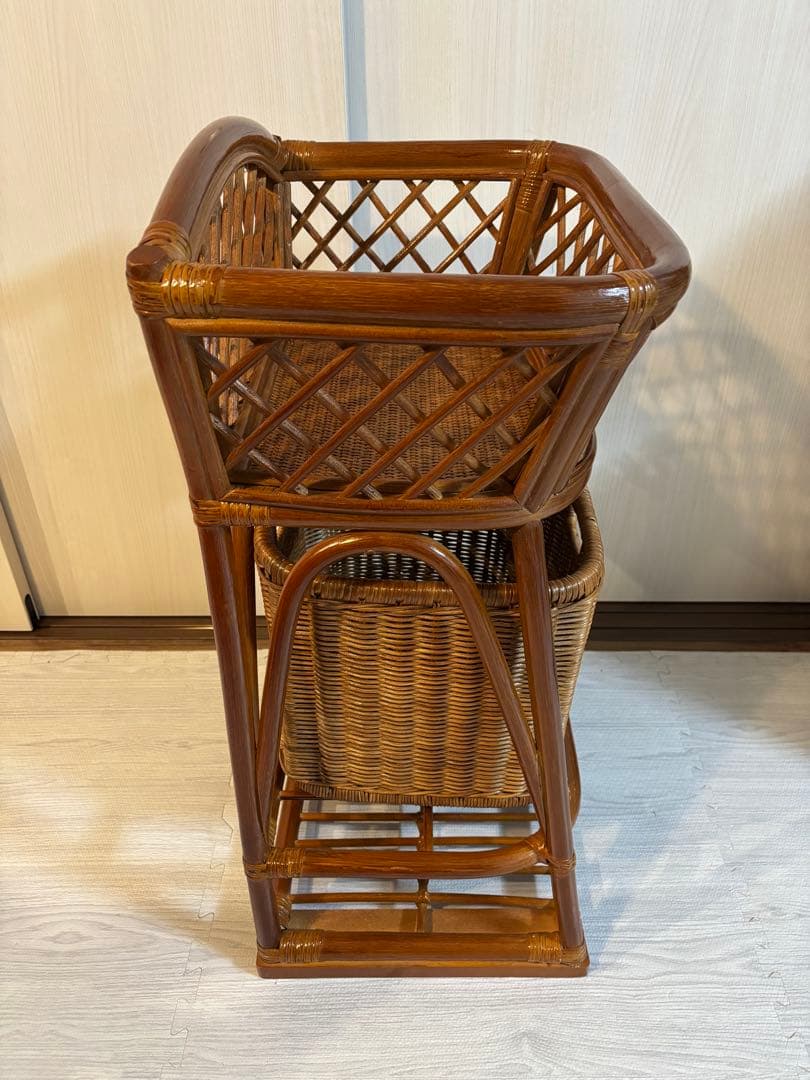 籐 脱衣かご ラタン