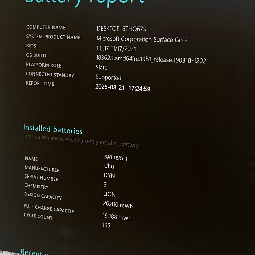 #209 Surface Go 2 モデル1927 LTE対応 Office付き