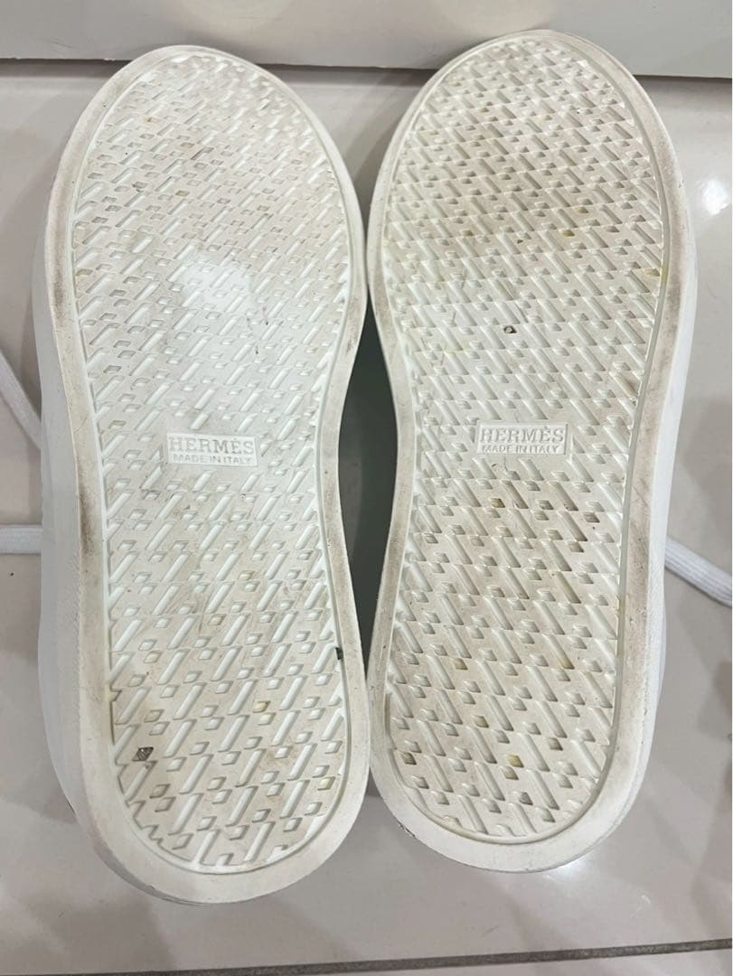 【招き猫】HERMES スニーカー レザー FR201459ZH 40