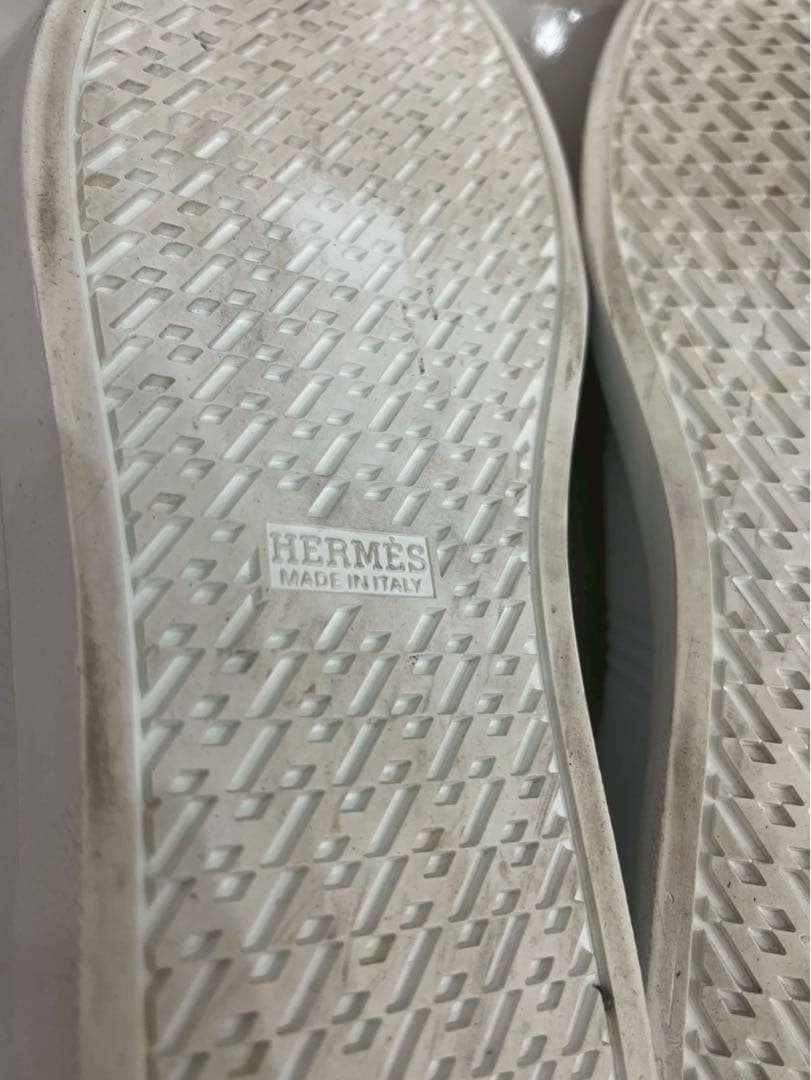 【招き猫】HERMES スニーカー レザー FR201459ZH 40