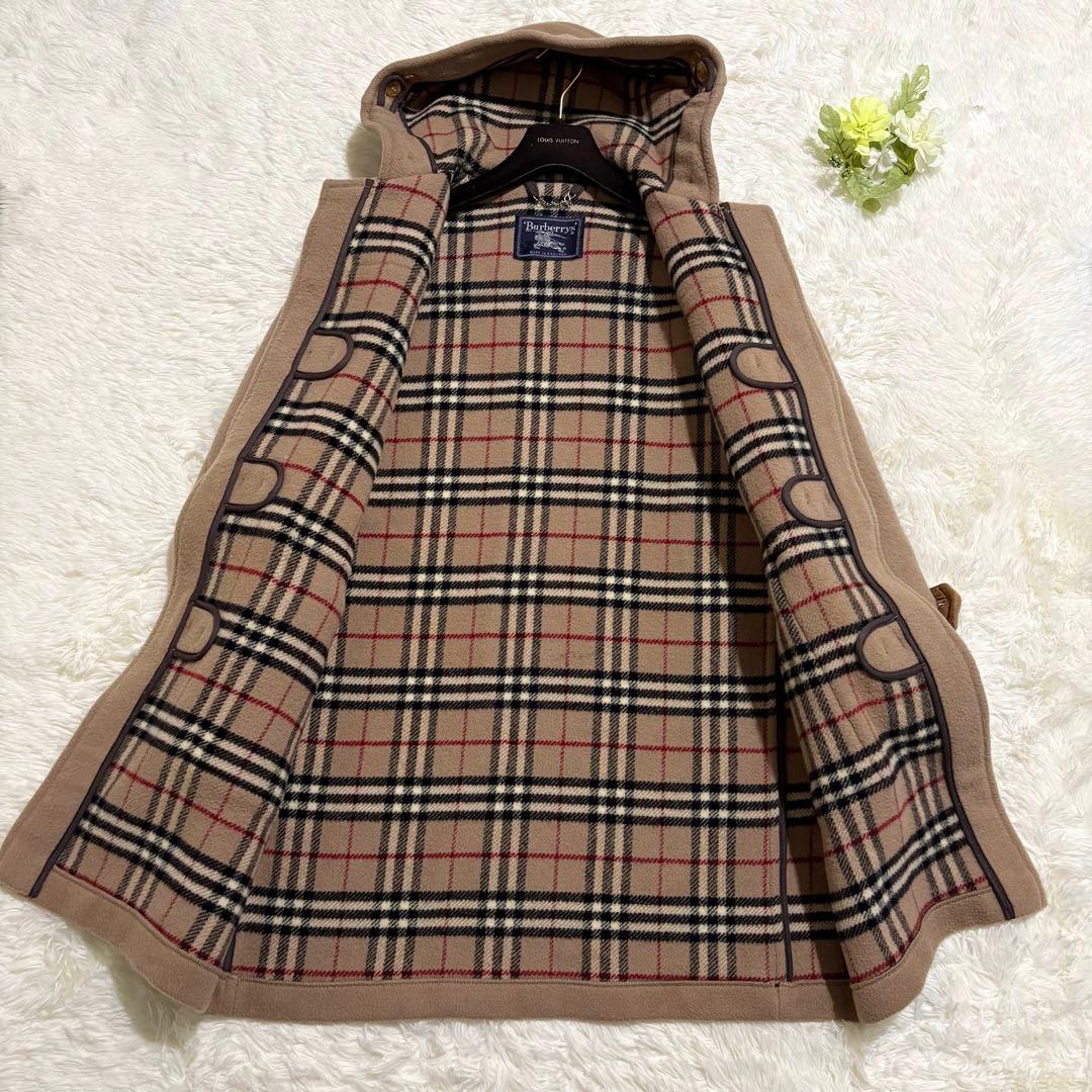 【美品】バーバリー ノバチェック ダッフルコート ロング 英国製 キャメル