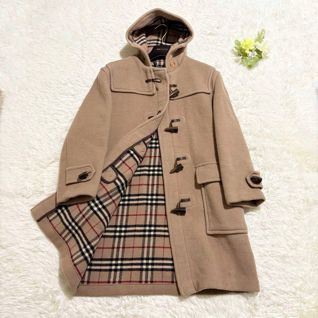 【美品】バーバリー ノバチェック ダッフルコート ロング 英国製 キャメル