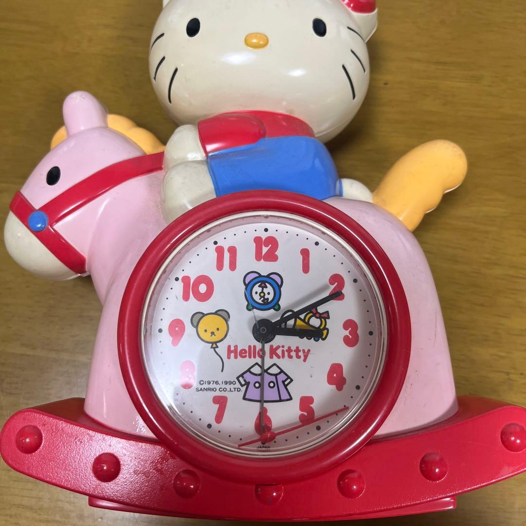 【HELLO KITTY】キティの声　おしゃべり目覚まし時計木馬キティ当時物希少