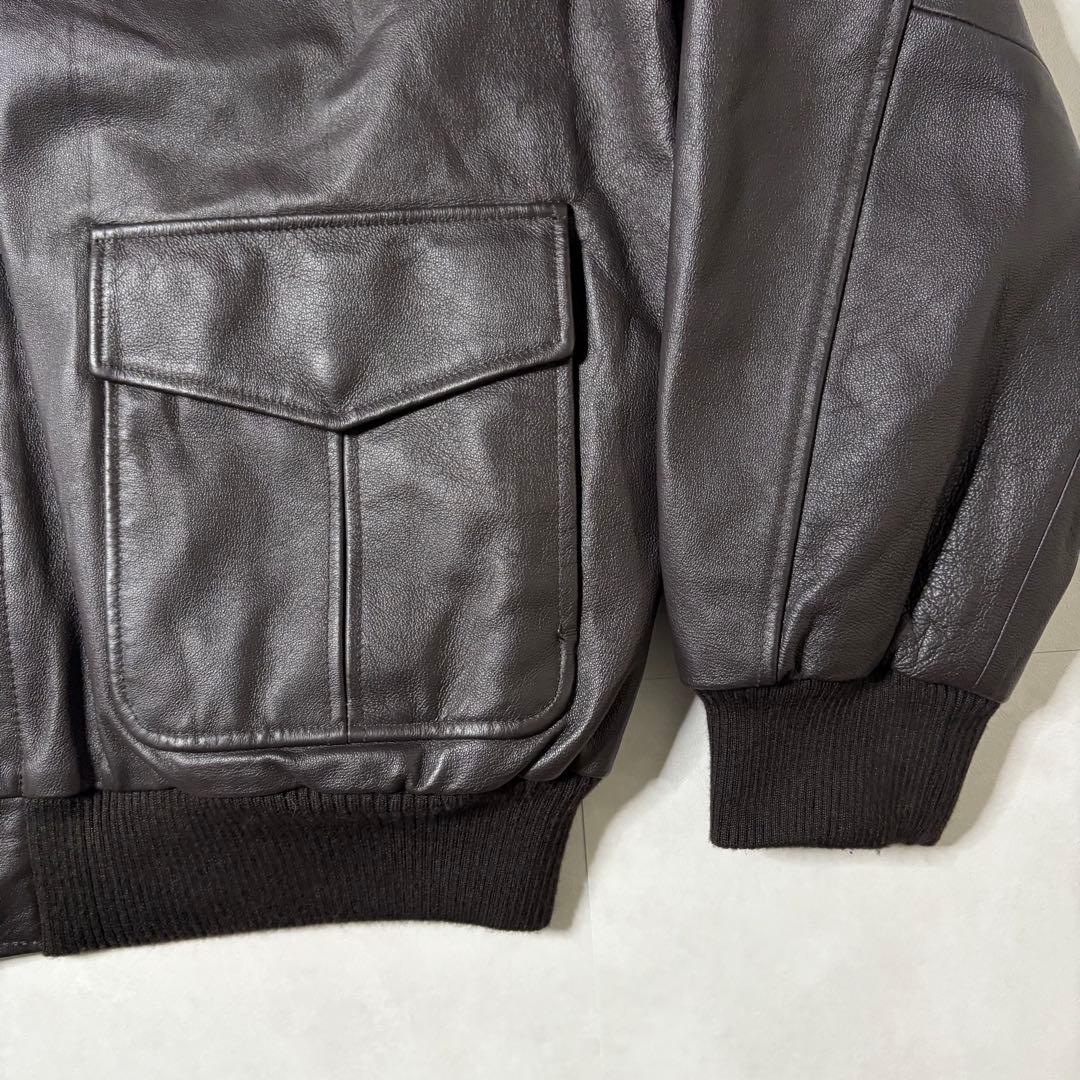 【美品】ST. JOHN'S BAY 本革 レザージャケット a2 茶色 XL