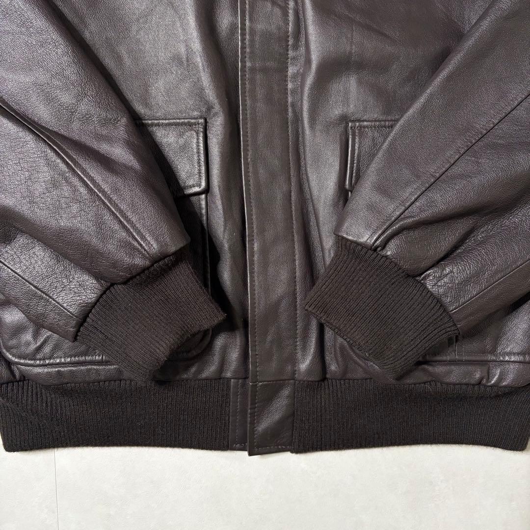 【美品】ST. JOHN'S BAY 本革 レザージャケット a2 茶色 XL