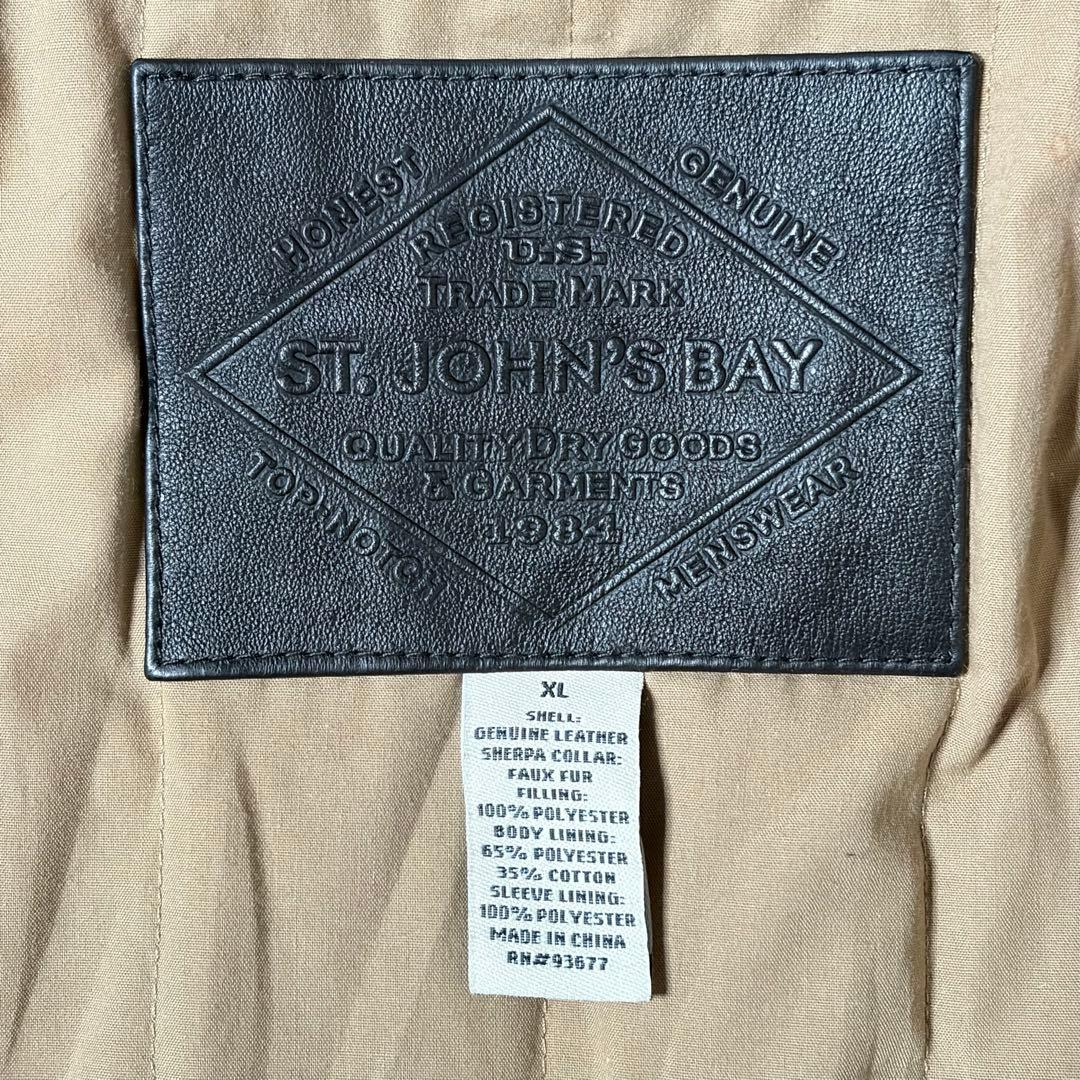 【美品】ST. JOHN'S BAY 本革 レザージャケット a2 茶色 XL