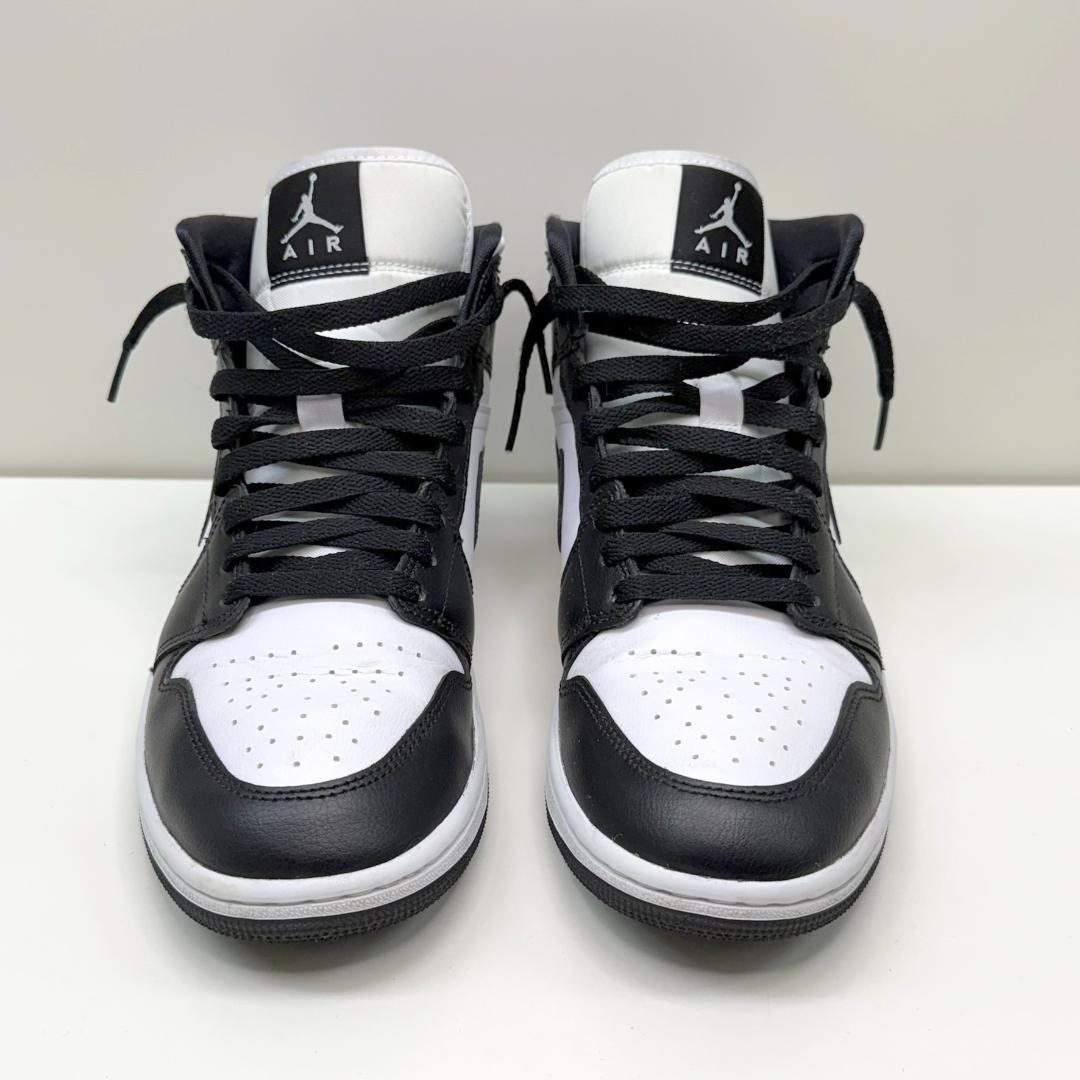 【美品】エアジョーダン1 ミッド \"パンダ\" \"ブラック/ホワイト\" 27cm