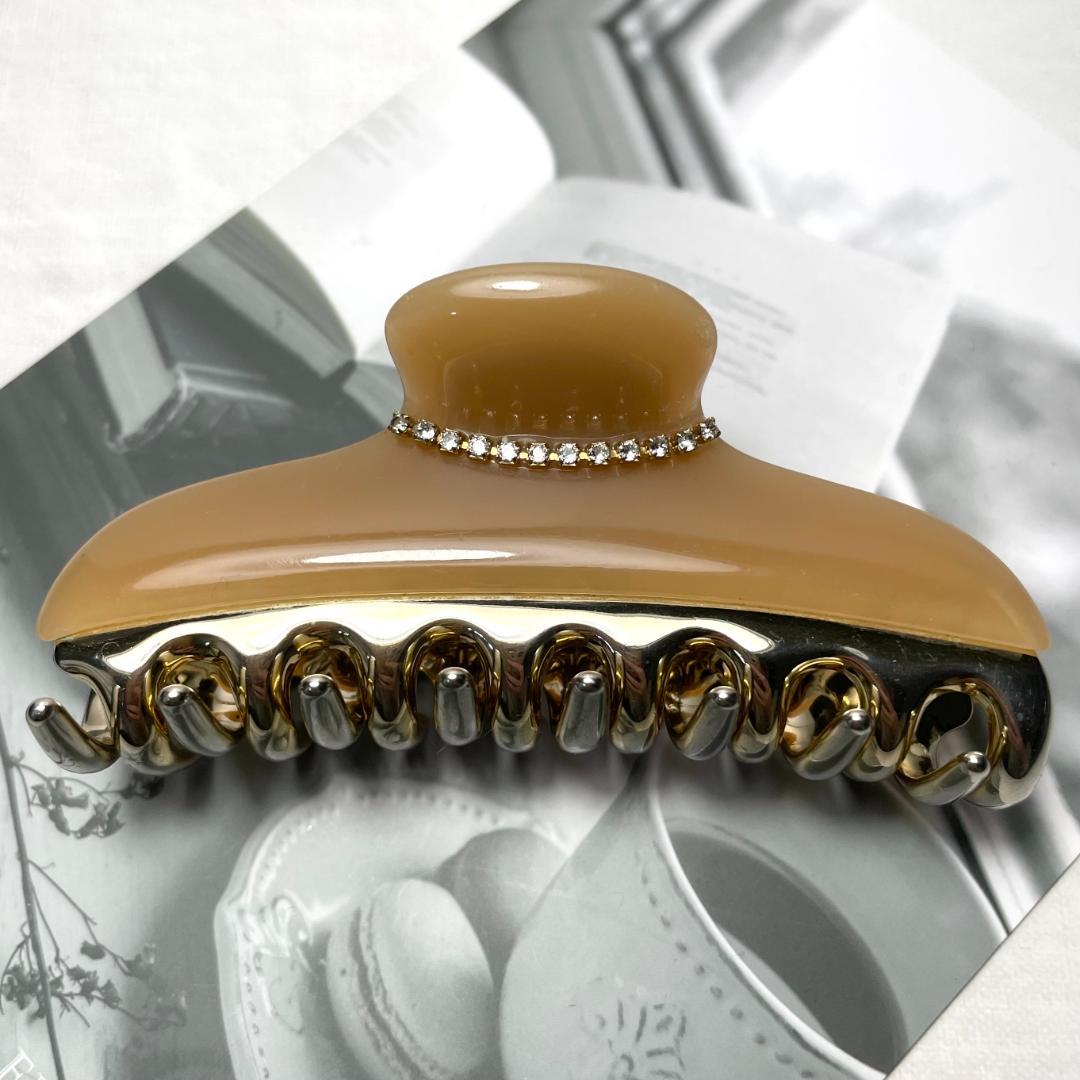 【訳アリ】acca アッカ ヘアクリップ 大 L ラージサイズ ベージュ 髪飾り