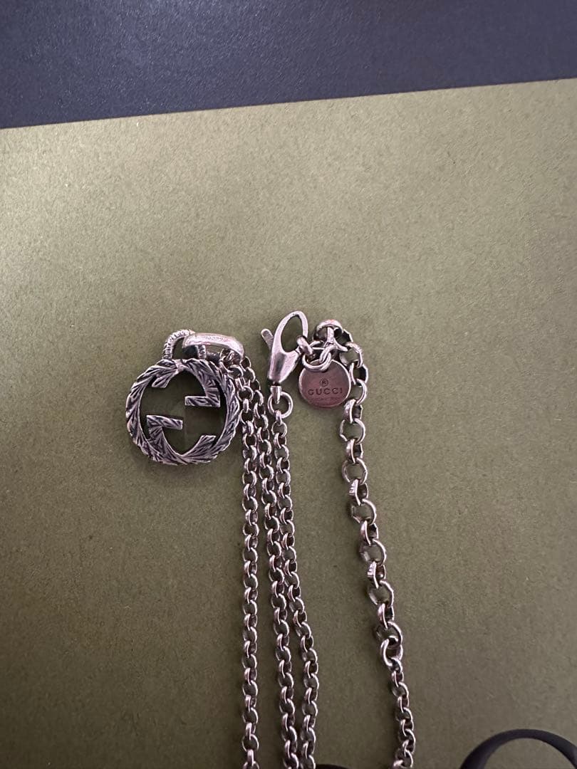 GUCCI グッチ インターロッキングG ペンダント ネックレス　紙袋、箱付き