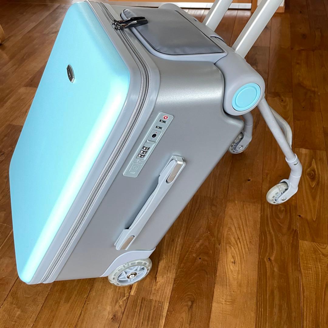 子供用　乗れるスーツケース　キッズ キャリーケース 40L大容量 ブルー