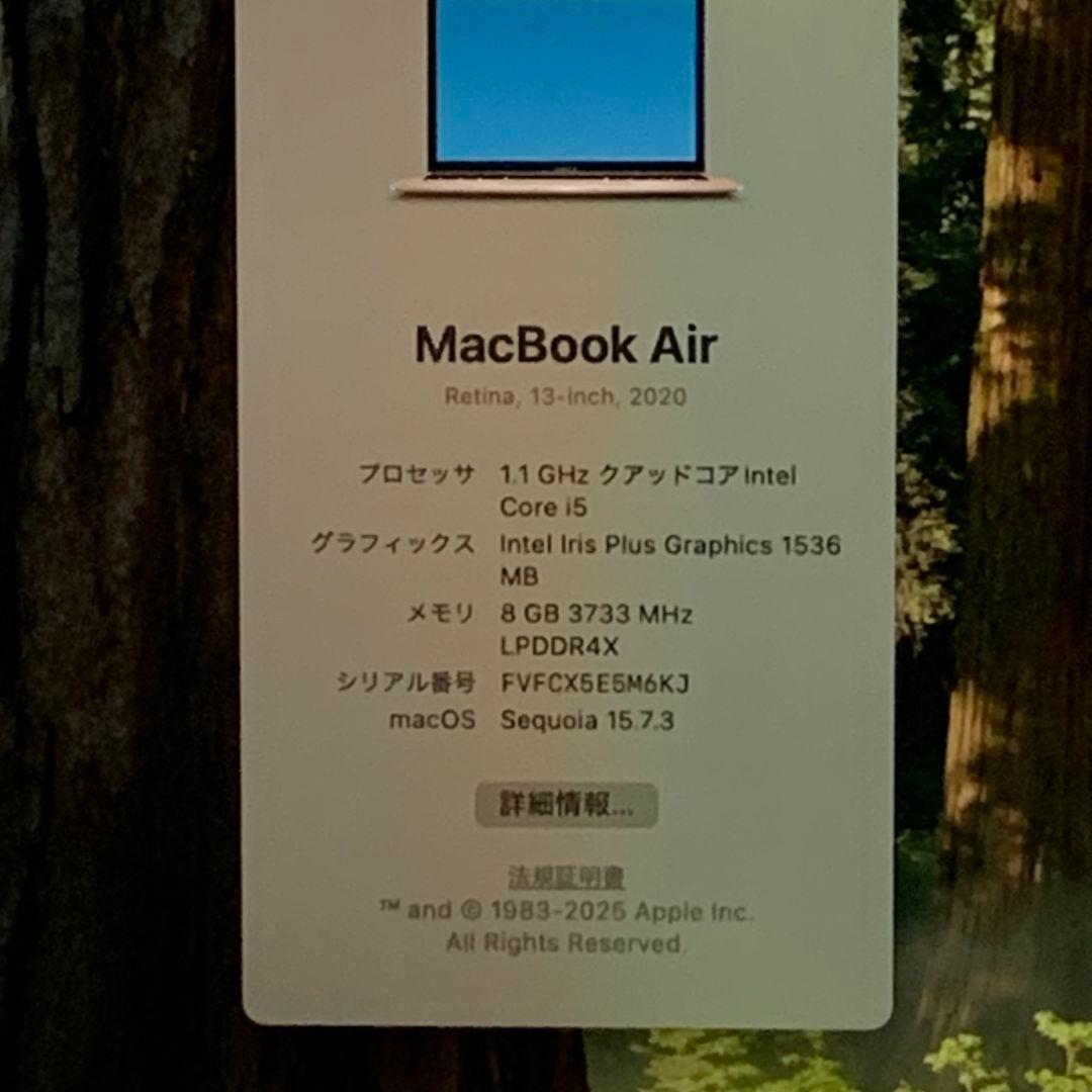 【美品】MacBookAir 2020 メモリ8GB ローズゴールドパソコンPC