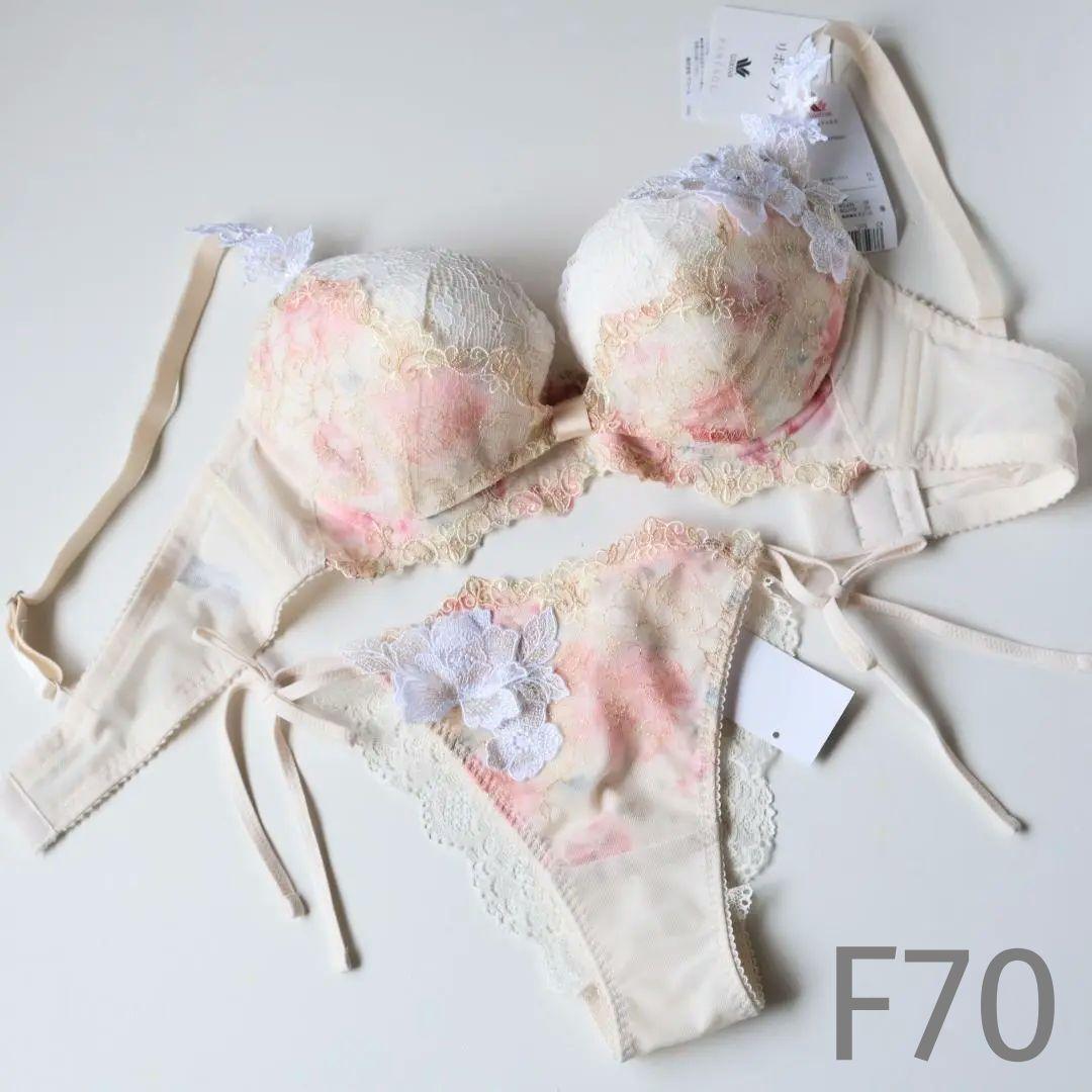 パルファージュ35S♪リボンブラF70&ショーツM Tバック ひも ラメ 新品