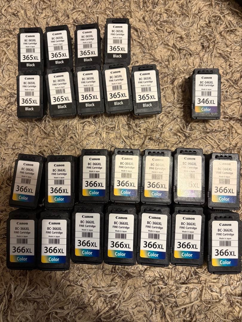 使用済みCanon 365XL 366XL 346XLカートリッジ 24個