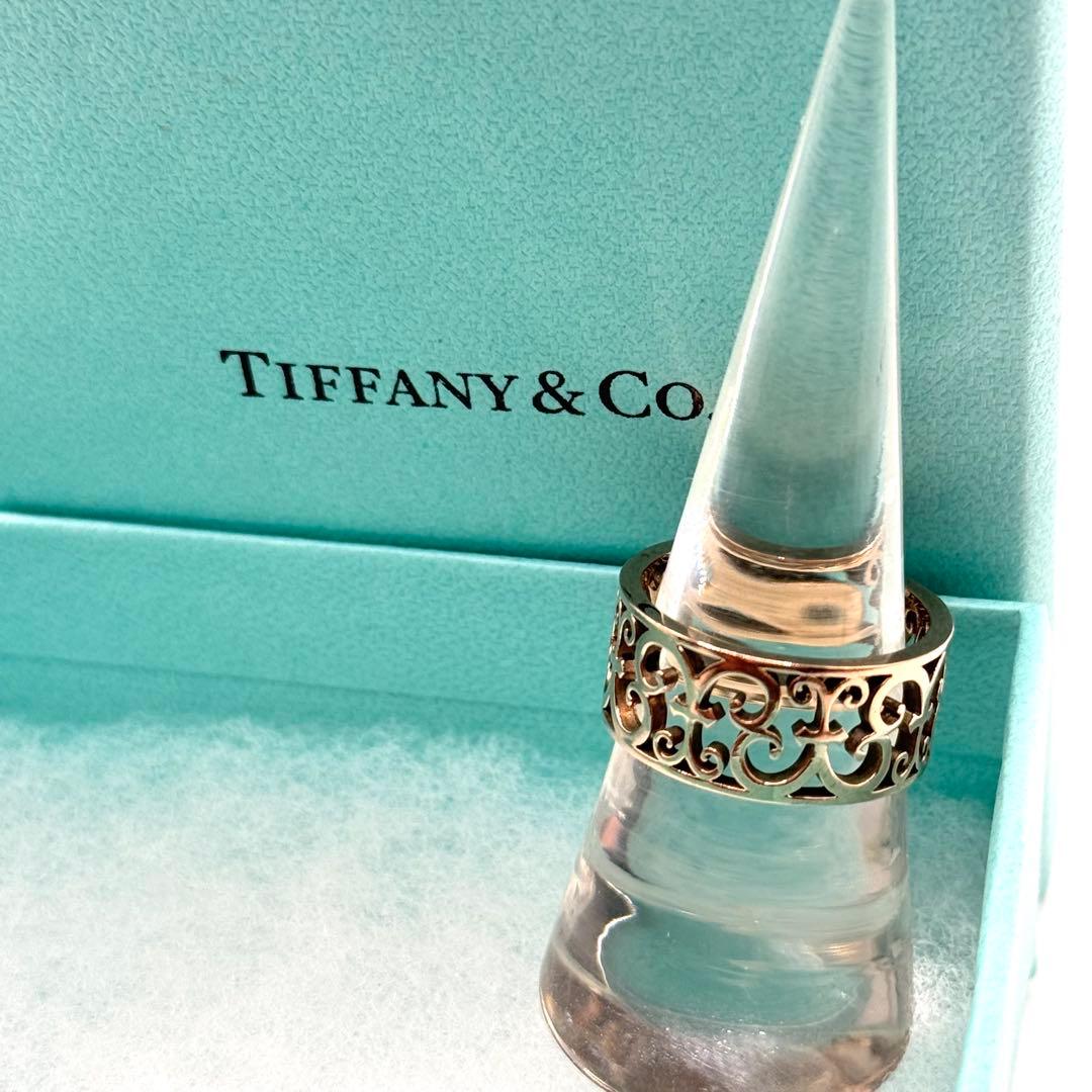 美品 ティファニー エンチャント ワイドリング 15号 メタル リング レア