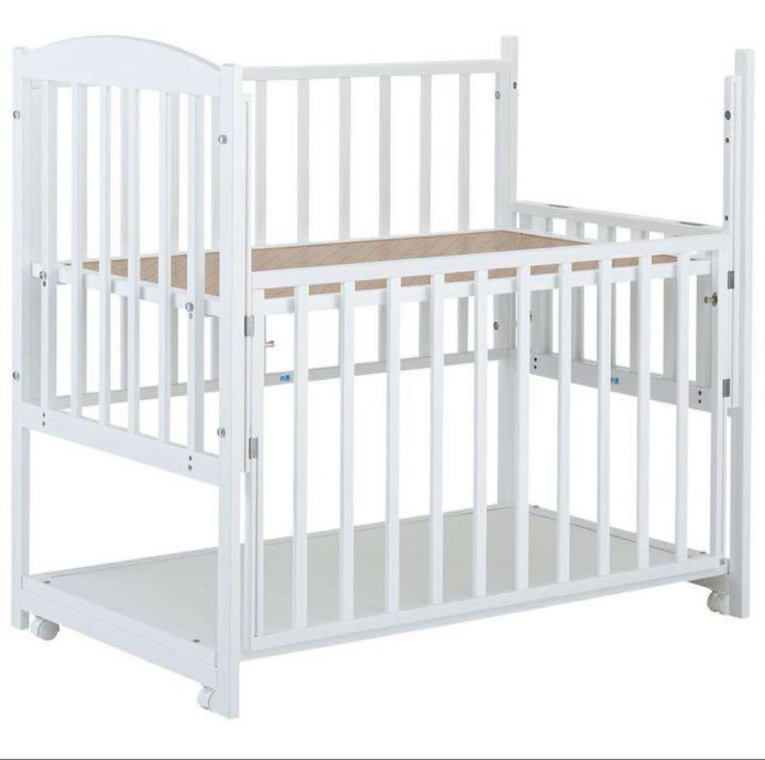 【直接引取】カトージ　プレミアム　ハイタイプ　ベビーベッド　ツーオープン