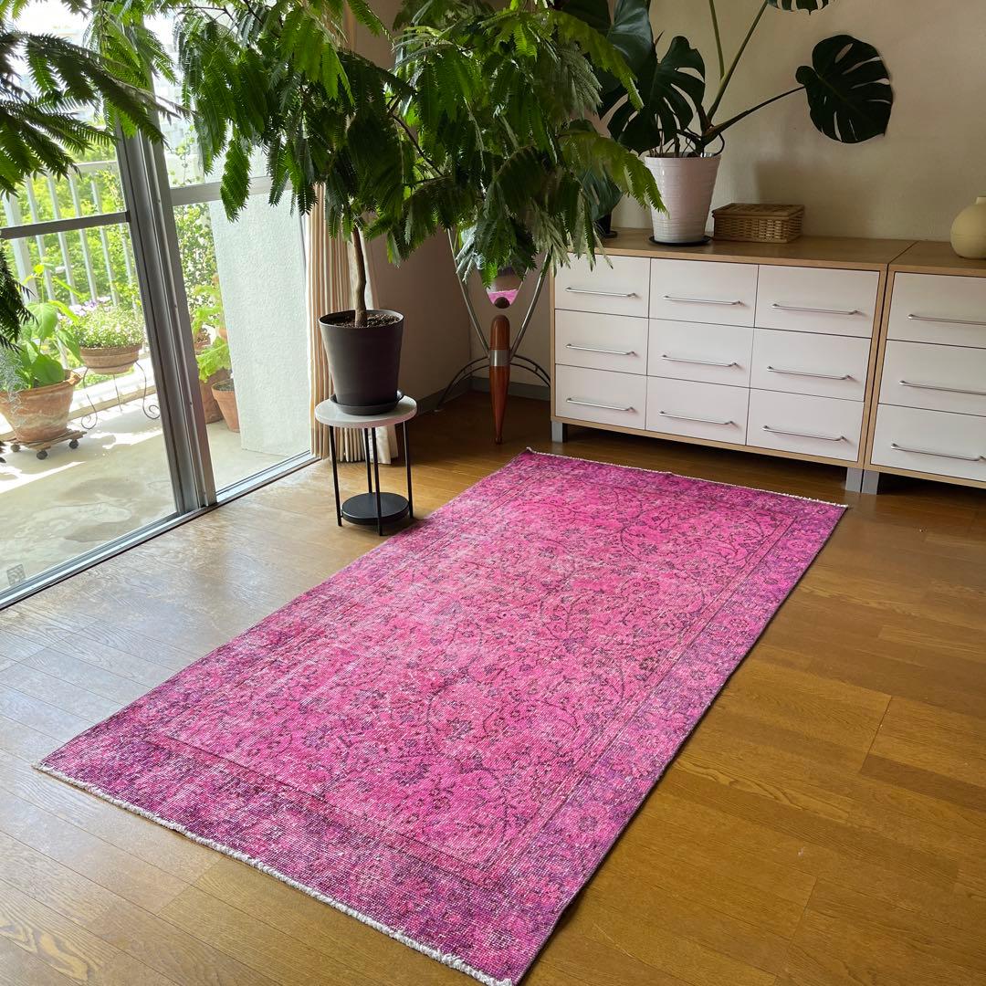 Punch(ᵔᴥᵔ)さん専用 トルコヴィンテージラグNo.94マゼンタピンク