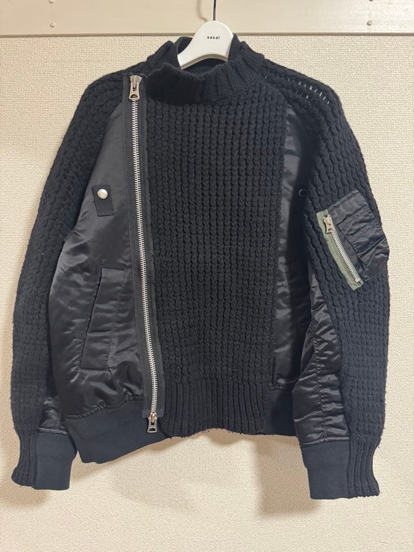 ✴︎希少✴︎sacai 23AW ナイロン × ニットブルゾン
