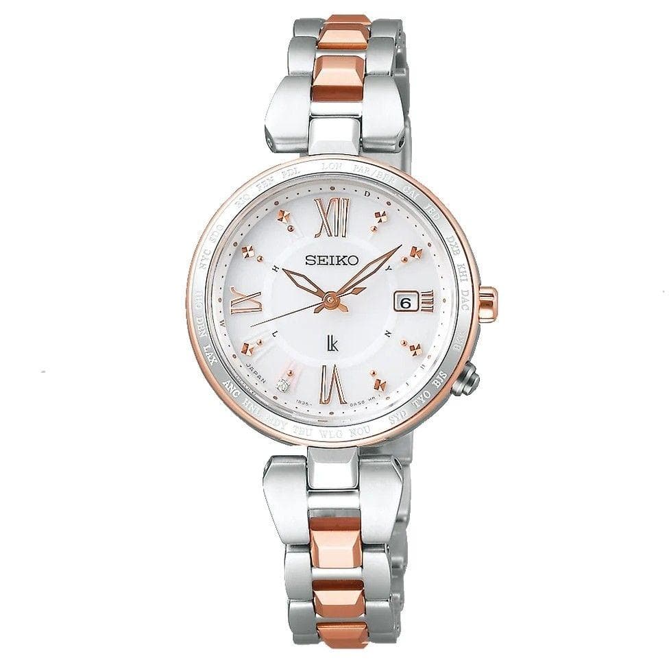 【極上美品17.5cm】 セイコー ルキア 電波ソーラー ダイア ピンクゴールド